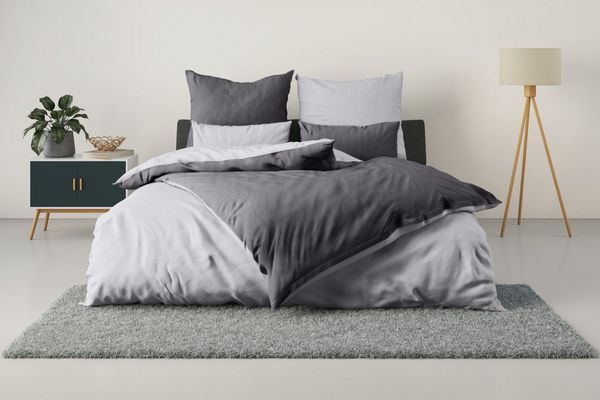 OTTO home Wendebettwäsche Desner2 100% Microfaser, extra weich, allergikerfreundlich, Microfaser, 3 teilig, Premium Qualität, uni, schnell trocknend, pflegeleicht, ab 135x200 cm