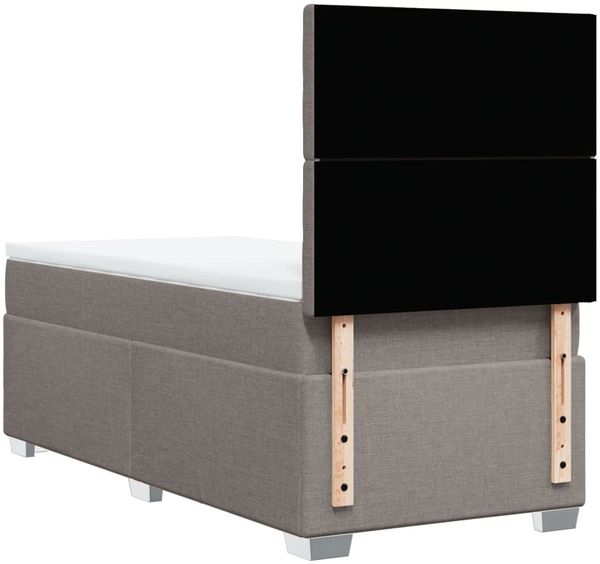 vidaXL Boxspringbett mit Matratze Taupe 100x200 cm Stoff 3292717 Bild 12