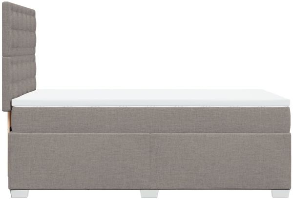 vidaXL Boxspringbett mit Matratze Taupe 100x200 cm Stoff 3292717 Bild 11