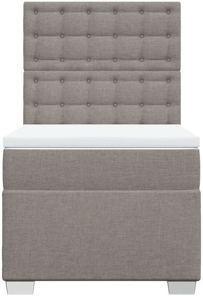 vidaXL Boxspringbett mit Matratze Taupe 100x200 cm Stoff 3292717 Bild 6