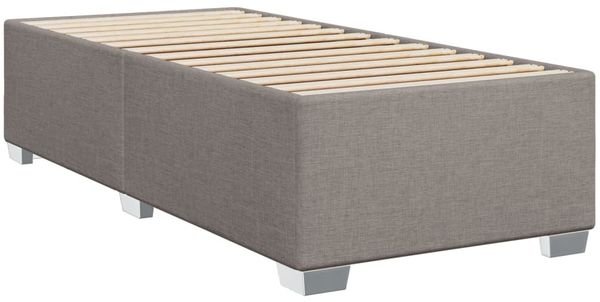 vidaXL Boxspringbett mit Matratze Taupe 100x200 cm Stoff 3292717 Bild 8