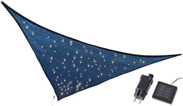 Northpoint Sonnensegel Sonnensegel mit LED Solar Beleuchtung, dreieckig, ca. 3,25x3,25x3m, Polyethylen,mit Lichterkette 110 Leds