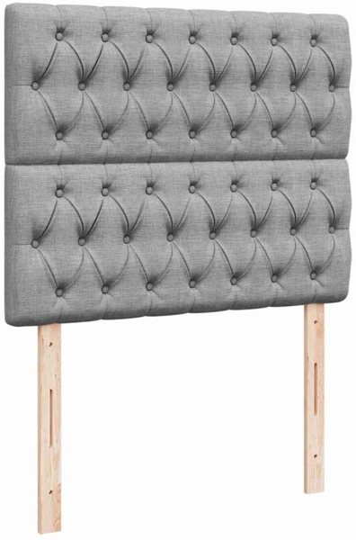 vidaXL Ottoman-Bett mit Matratze & LEDs Hellgrau 120x190 cm Stoff 3314072 Bild 9