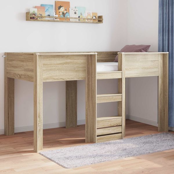 vidaXL Etagenbett für Kinder Sonoma-Eiche 80x200 cm Holzwerkstoff 3410485