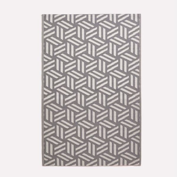 Homescapes Outdoorteppich Outdoor-Teppich Luna aus Polypropylen mit grauem Muster, 150x240 cm, rechteckig, Höhe: 20 mm