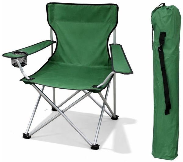 Mojawo Klappstuhl Anglersessel mit Getränkehalter und Tasche Grün belastbar bis 120kg