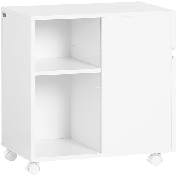 SoBuy ASK05-W Schubladenschrank Büro, MDF, Lackiert, Weiß, 58 x 59 x 35 cm
