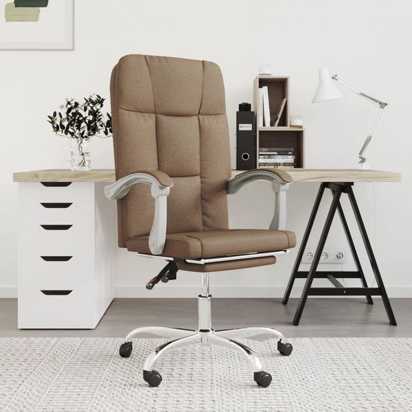 vidaXL Bürostuhl mit Liegefunktion Braun Stoff [349636]