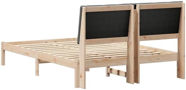 vidaXL Bettgestell Braun und Dunkelgrau 160 x 200 cm Massivholz Kiefer 3394369 Bild 6