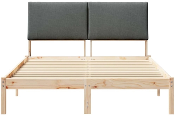 vidaXL Bettgestell Braun und Dunkelgrau 160 x 200 cm Massivholz Kiefer 3394369 Bild 4