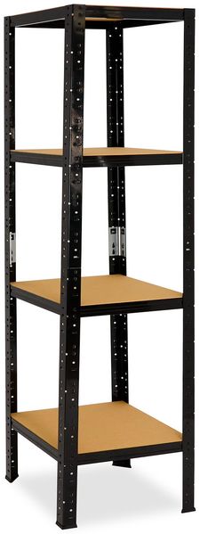 shelfplaza BLACK 200x60x60 cm Schwerlastregal in schwarz mit 4 Böden und 175 kg Traglast pro Boden
