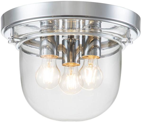 Quoizel QZ-WHISTLING-F-PC Badezimmerleuchte Whistling E27 40W IP44 Stahl, Glas; Chrom poliert B:33cm Ø33cm dimmbar