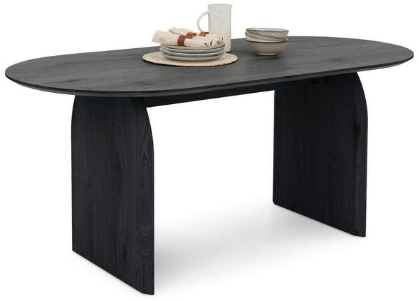 IDIMEX Esstisch MALA, Esszimmertisch oval mit robuster Tischplatte180 x 90 cm Schwarz