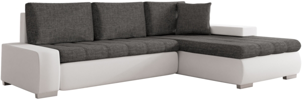 Mirjan24 'Orkan Mini' Ecksofa, mit Bettkasten und Schlaffunktion, Weiß/Grau, 21 x 138 x 55 cm