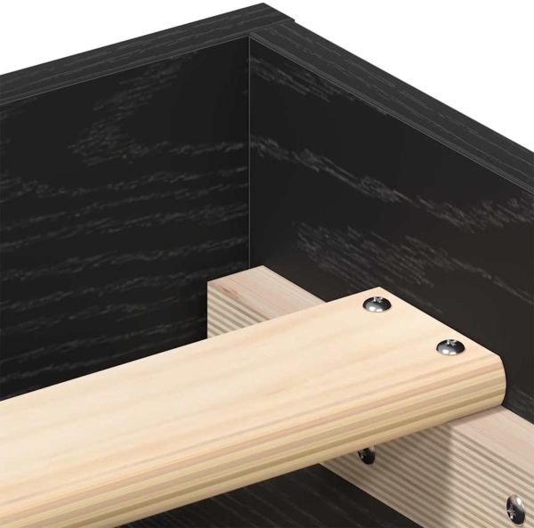 vidaXL Bettgestell ohne Matratze Schwarz Eichen-Optik 75x190 cm 3329311 Bild 7