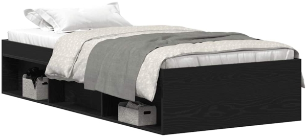 vidaXL Bettgestell ohne Matratze Schwarz Eichen-Optik 75x190 cm 3329311 Bild 1