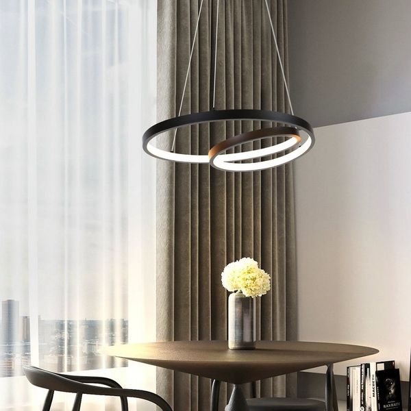 ZMH Pendelleuchte 40CM Design Modern für Wohnzimmer Schlafzimmer Küche Esszimmer, dimmbar, LED fest integriert, Tageslichtweiß