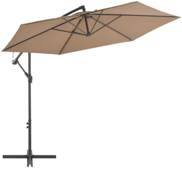 vidaXL Ampelschirm mit Aluminium-Mast 300 cm Taupe 44510