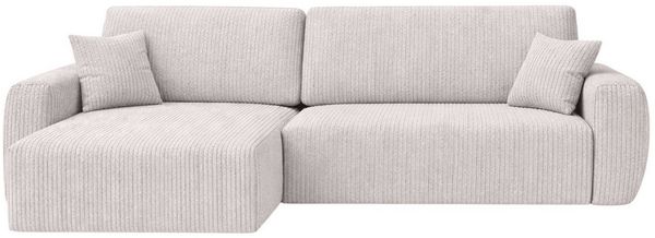 Kaiser Möbel Ecksofa mit Schlaffunktion und Bettkasten Ariel L Cord-Sofa aus Stoff Poso, mit Schlaffunktion,großzügige Liegefläche,pflegeleichter Cordstoff