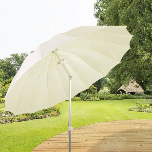 Alu-Sonnenschirm mit Knickgelenk 215cm Strandschirm Gartenschirm Balkon