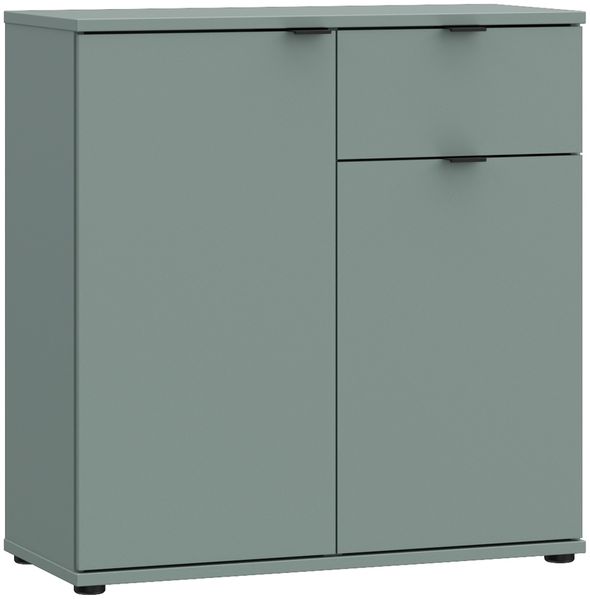 Kommode >GANYMEDE< 2 Türen, 1 Schublade, in Salbei - 80,1x82,3x34,1cm (BxHxT) Bild 4