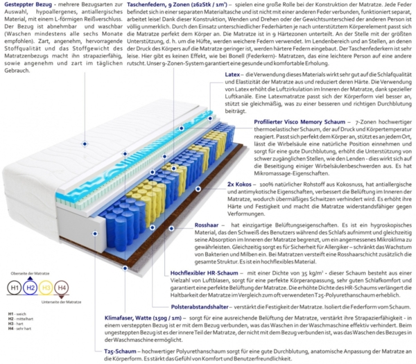 Matratzen Dario Max Visco Molet 115x160 cm H2 | H4 Bild 3