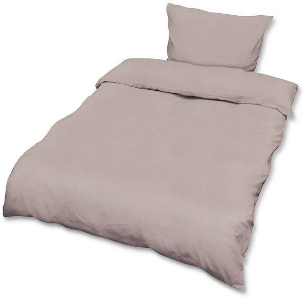 Beautissu Reforcé Bettwäsche Julie - 4teilig – Bettbezug Set – Kühlende Sommerbettwäsche aus Baumwolle Taupe, 200cm, 135cm Bild 5