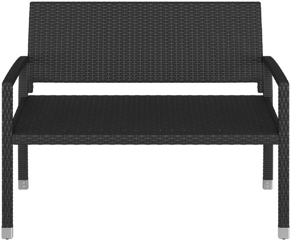 STEELSØN 'Mirador' Polyrattan Bank 2 Sitzer, schwarz, 120 cm, wetterfest & UV-beständig, Outdoor Sitzbank, Gartenbank bis 320 kg belastbar Bild 10