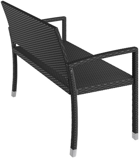 STEELSØN 'Mirador' Polyrattan Bank 2 Sitzer, schwarz, 120 cm, wetterfest & UV-beständig, Outdoor Sitzbank, Gartenbank bis 320 kg belastbar Bild 11
