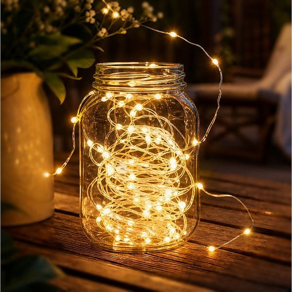 Salcar LED Solarleuchte 10m Solar-Lichterketten LED-Lichterkette Außenbeleuchtung