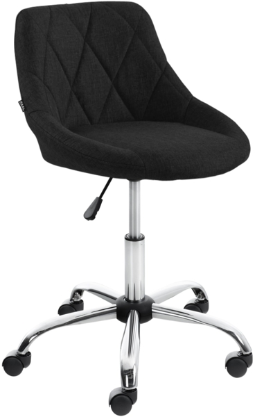 CLP Arbeitshocker Lazio drehbar mit Chromgestell,schwarz Stoff