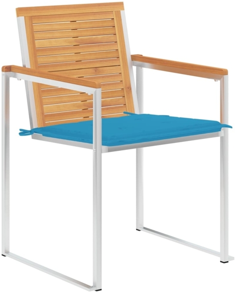 vidaXL Gartenstühle 6 Stk. mit Kissen Massivholz Teak 3078585