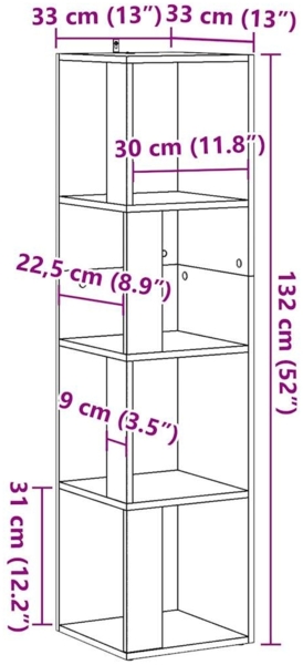 vidaXL Eckregal Artisan-Eiche 33x33x132 cm Holzwerkstoff 856723 Bild 7