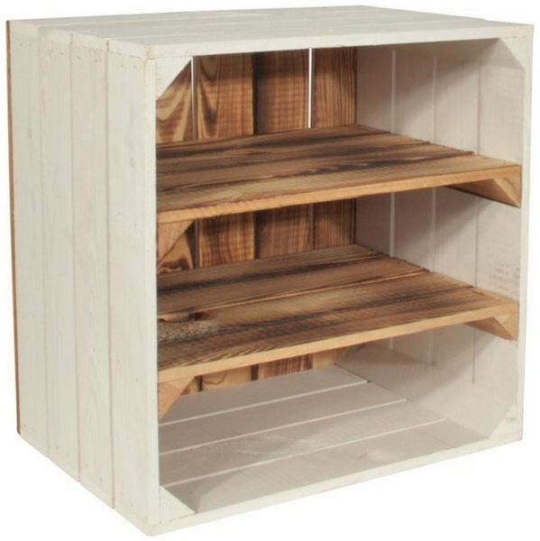 CHICCIE Weinregal Wino Flaschenregal aus Holz Greta Geflammt 2x Regal, 1-tlg.