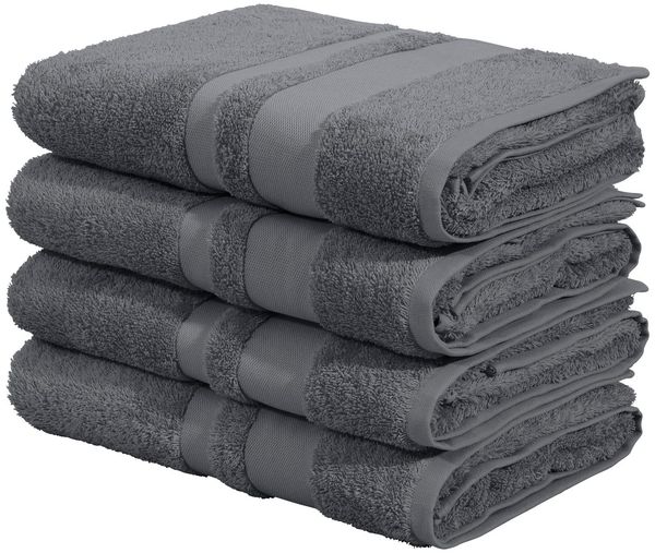 OTTO home Duschtücher Vanessa, 4 Duschtücher, 70x140cm, in Standard- und Premium-Qualität, Walkfrottee (Set, 4-St), Handtücher mit Bordüre, 100% Baumwolle, einfarbig, weich