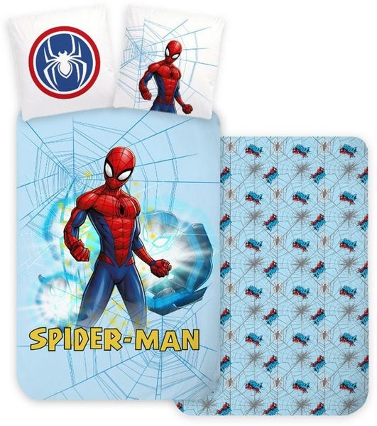 Spiderman Kinderbettwäsche Spiderman Light Blue Kinderbettwäsche 100×135 cm, 40×60cm, 100% Baumwolle