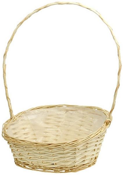 Viana Dekokorb Präsentkorb Deko-Geschenkkorb hell 38x27cm mit Henkel, ideal