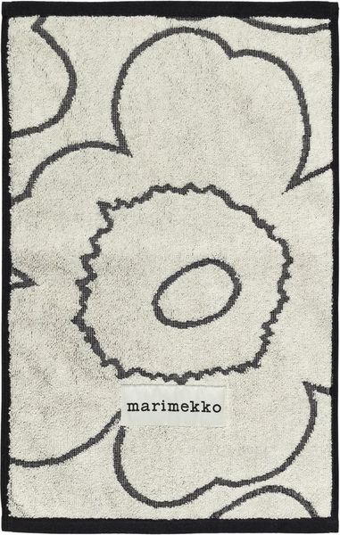 Marimekko Badetücher Gästehandtuch Piirto Unikko Ivory / Black (30x50cm)