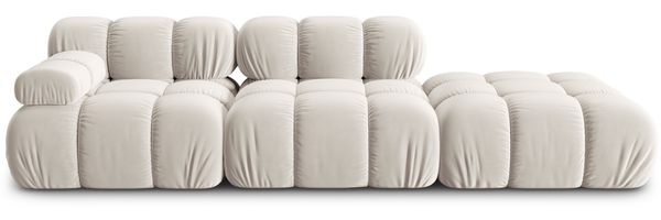 Micadoni Modulares Sofa Bellis 4-Sitzer Rechts Samt Bluvel Dunkelbeige