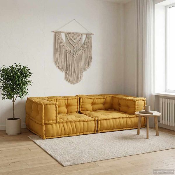 vidaXL 2-Sitzer-Modulsofa Gelb 140x70x36 cm Stoff 4019040