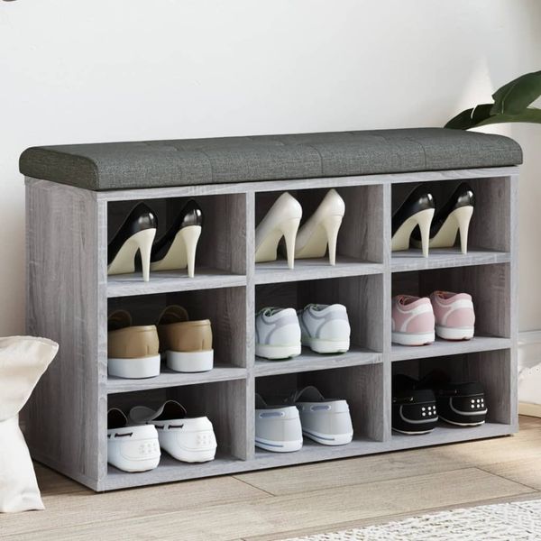 vidaXL Schuhbank Grau Sonoma 82x32x50 cm Holzwerkstoff 835108