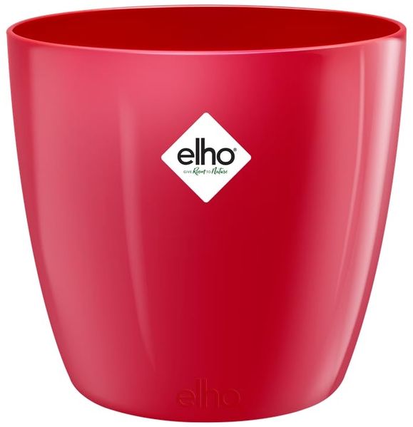 elho Brussels Diamond Rund 20 - Blumentopf für Innen - Ø 20.0 x H 18.6 cm - Rot/Lovely Rot