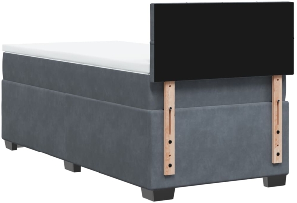 vidaXL Boxspringbett mit Matratze Dunkelgrau 100x200 cm Samt 3288535 Bild 7