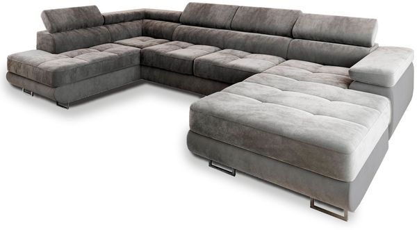 Masseno Ecksofa CASONE mit Schlaffunktion U-Form, Sofa mit Bettkasten