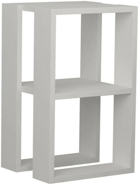 Dmora Nachttisch Alfreda, Niedrige Kommode, Tisch, Multifunktionaler Nachttisch, 30x30h55 cm, Weiß