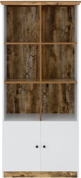 loft24 Bücherregal Casper, Bücherregal mit 2 Türen, 6 Fächer, FSC®-zertifiziert, Breite 80 cm