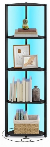 VASAGLE Eckregal 5 Ebenen, Bücherregal mit einstellbarer LED-Beleuchtung Bild 4