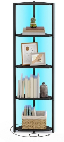 VASAGLE Eckregal 5 Ebenen, Bücherregal mit einstellbarer LED-Beleuchtung Bild 5