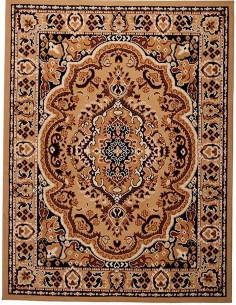 Mazovia Orientteppich Orientalisch Vintage Teppich Kurzflor Wohnzimmerteppich Beige, 120 x 170 cm, Fußbodenheizung