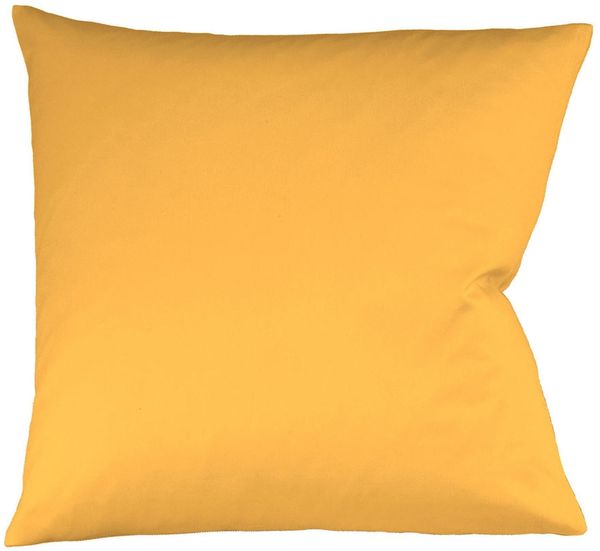 Fleuresse Mako-Satin Kissenbezug Bezug 80x80 cm uni mit RV 2349 sonne